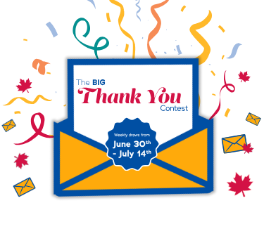 The Big Thank You Contest - Weekly draws from June 30 to July 14