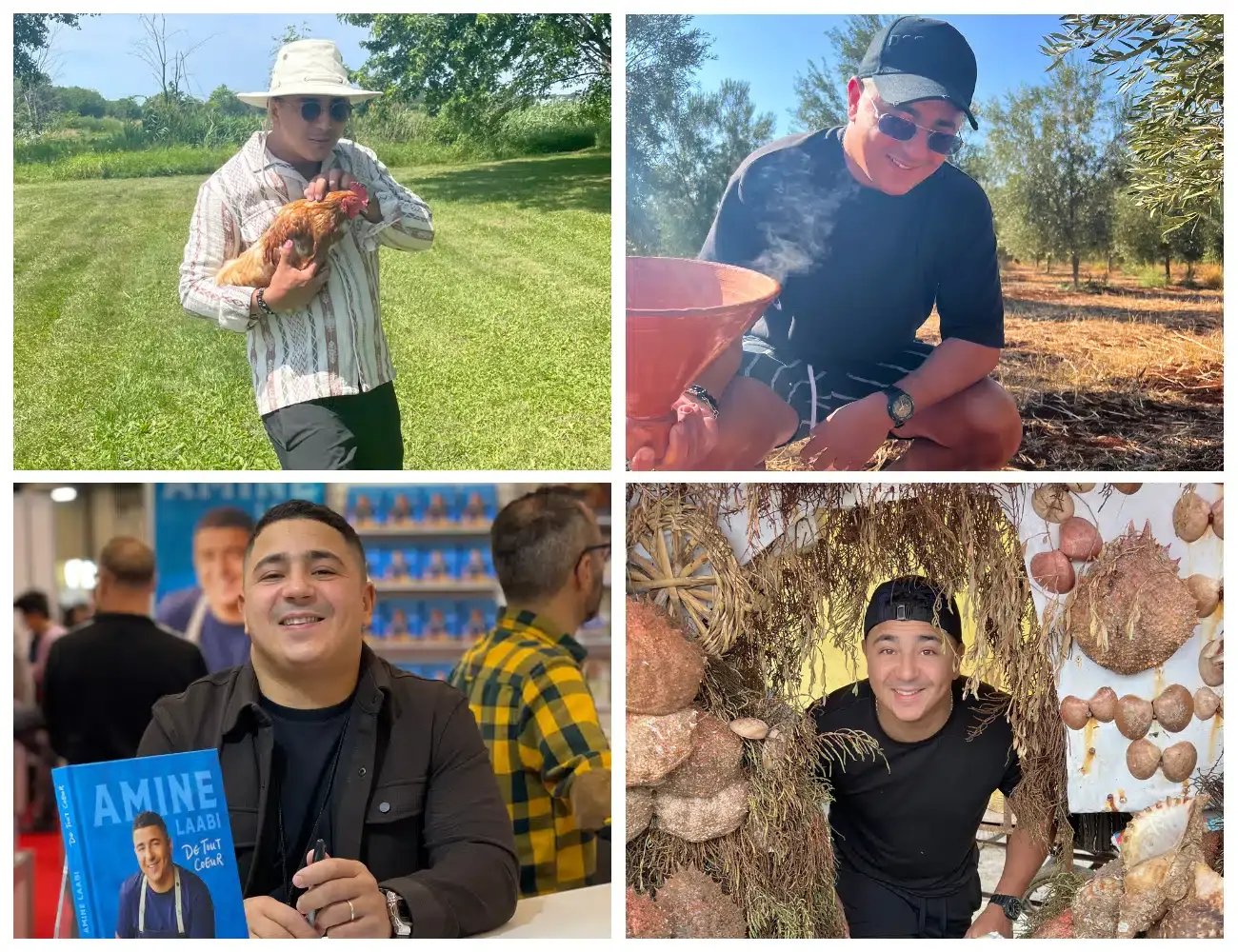 Four images of Chef Amine