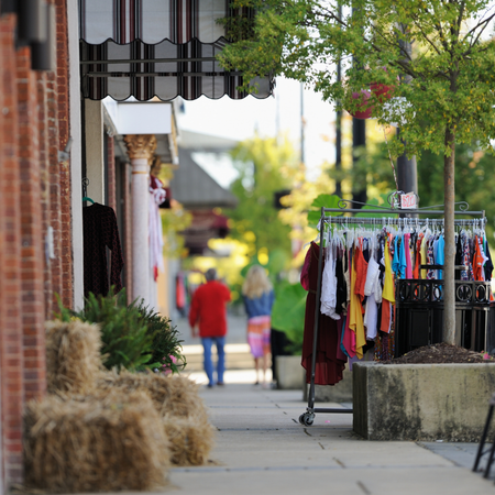 couple shopping downtown on the main street